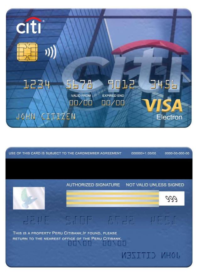 Peru Citibank visa electron card